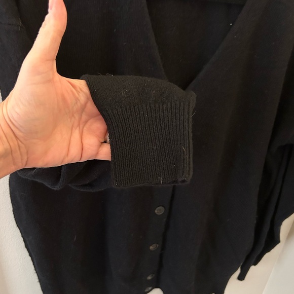 MADEWELL BLACK HARLOW V-NECK OVERSIZED MERINO WOOL BLEND CARDIGAN SIZE MEDIUM - Picture 3 of 6